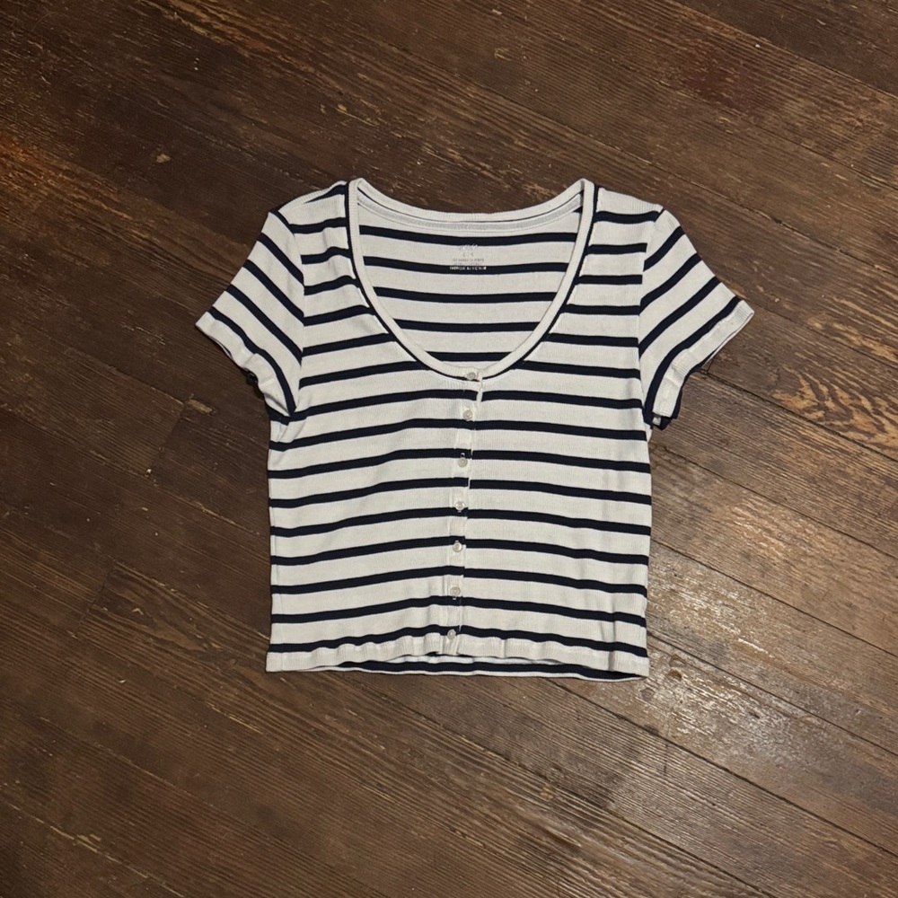 Aerie Striped Black and White Women's Top